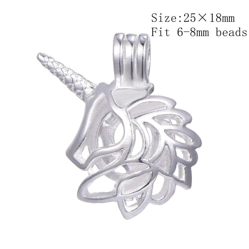 7835 40pcs Mix Stainless Steel Tones Alloy Bead Cage Pendant Wish Lava - Picture 6 of 7